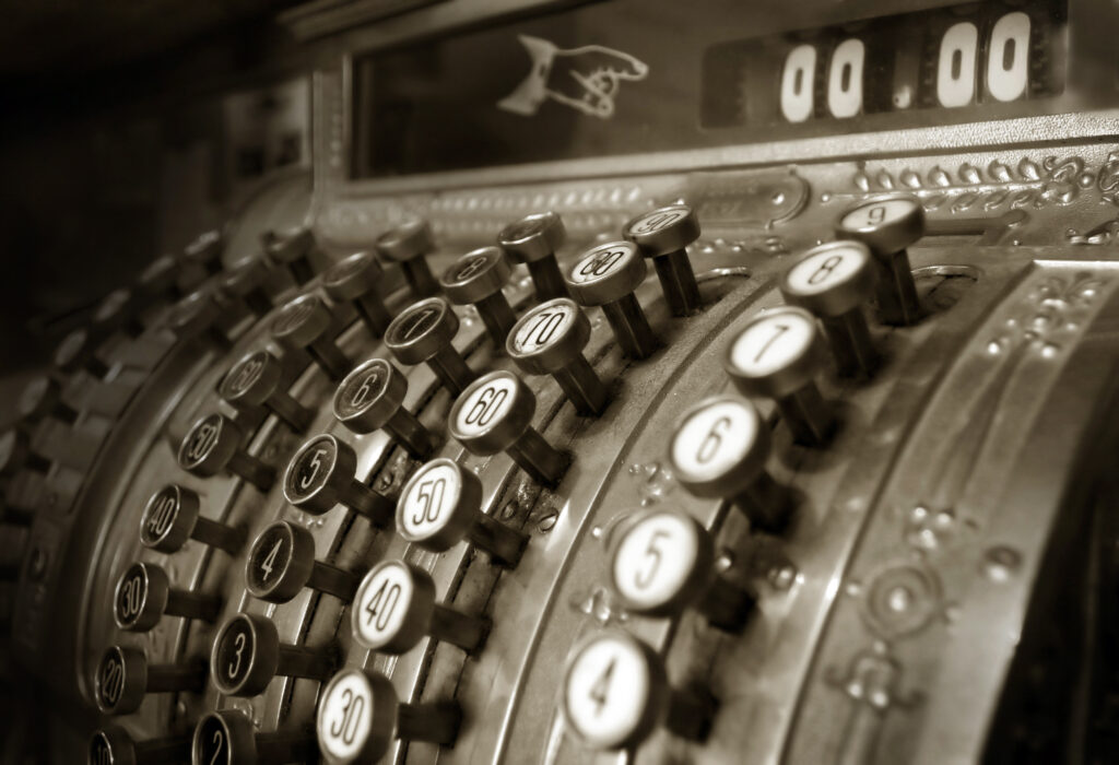 Image of a vintage cash register