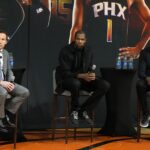 Phoenix Suns owner Mat Ishbia, general manager James Jones, and star Kevin Durant