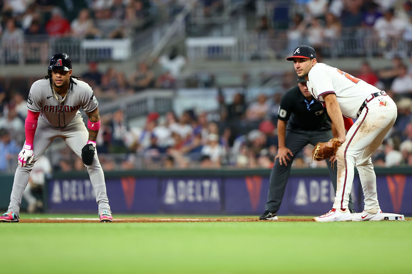 Marte leads off first base on 3 June.