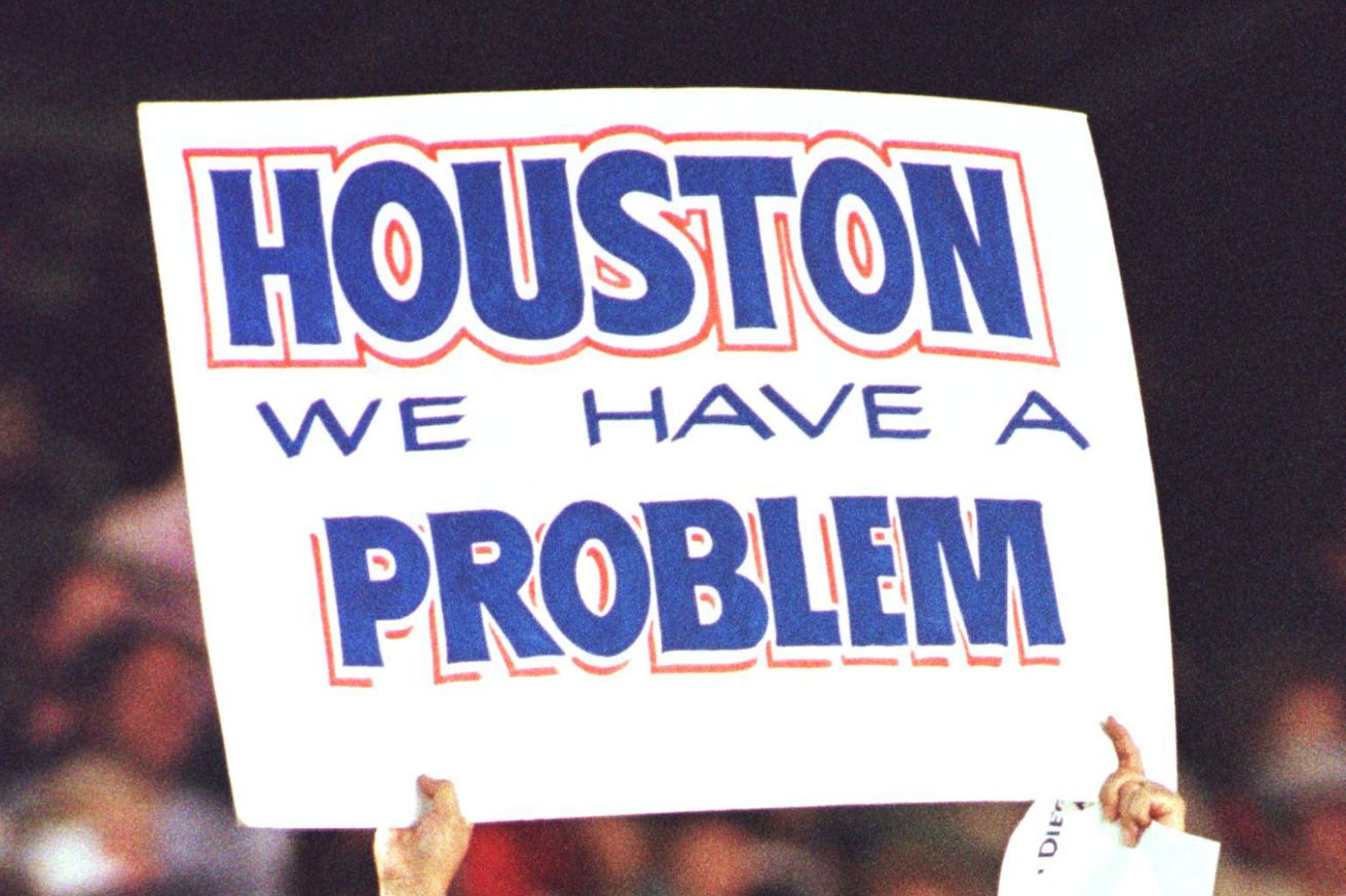 BBN ASTROS PADRES FAN WITH SIGN