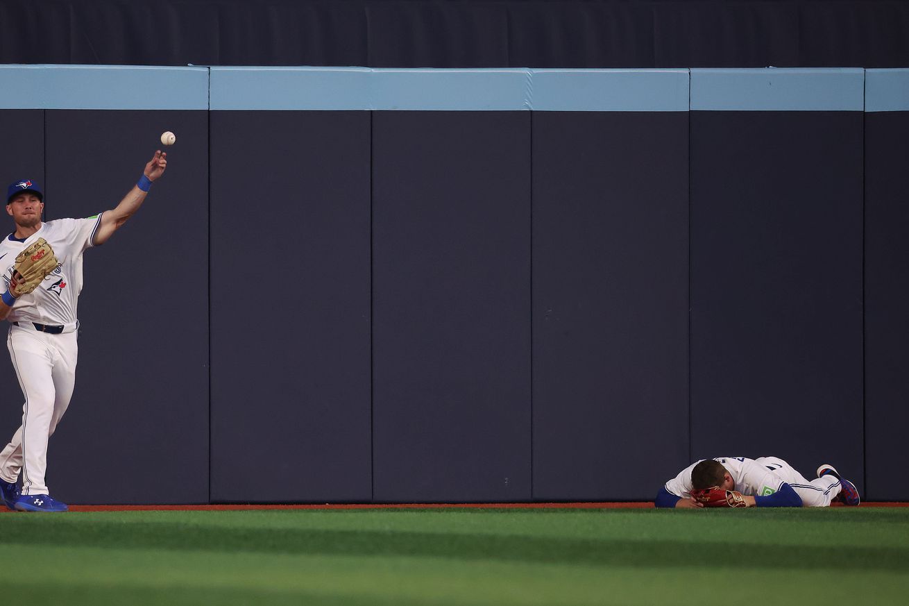 Crash into center field wall on Naylor double.