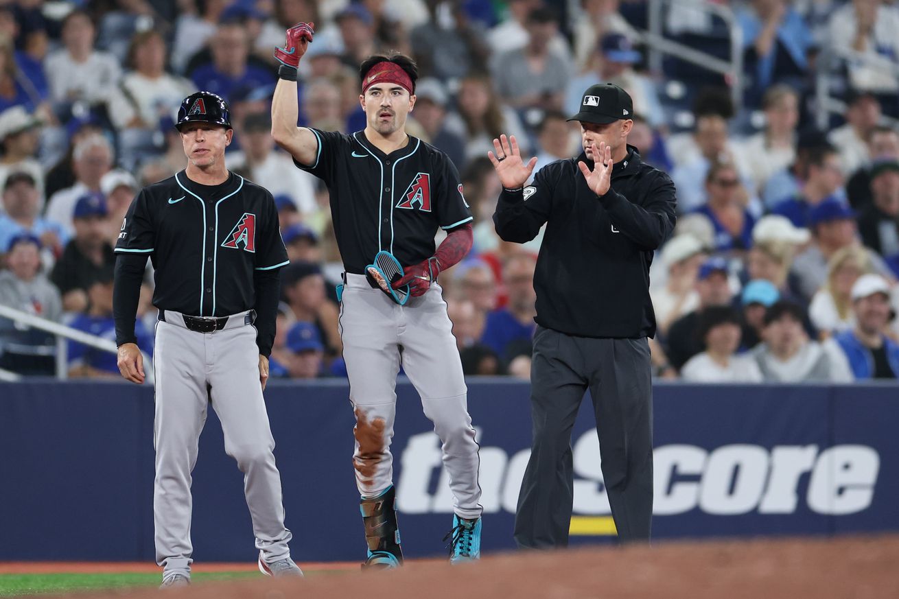 Cobin Carroll after hitting a triple.